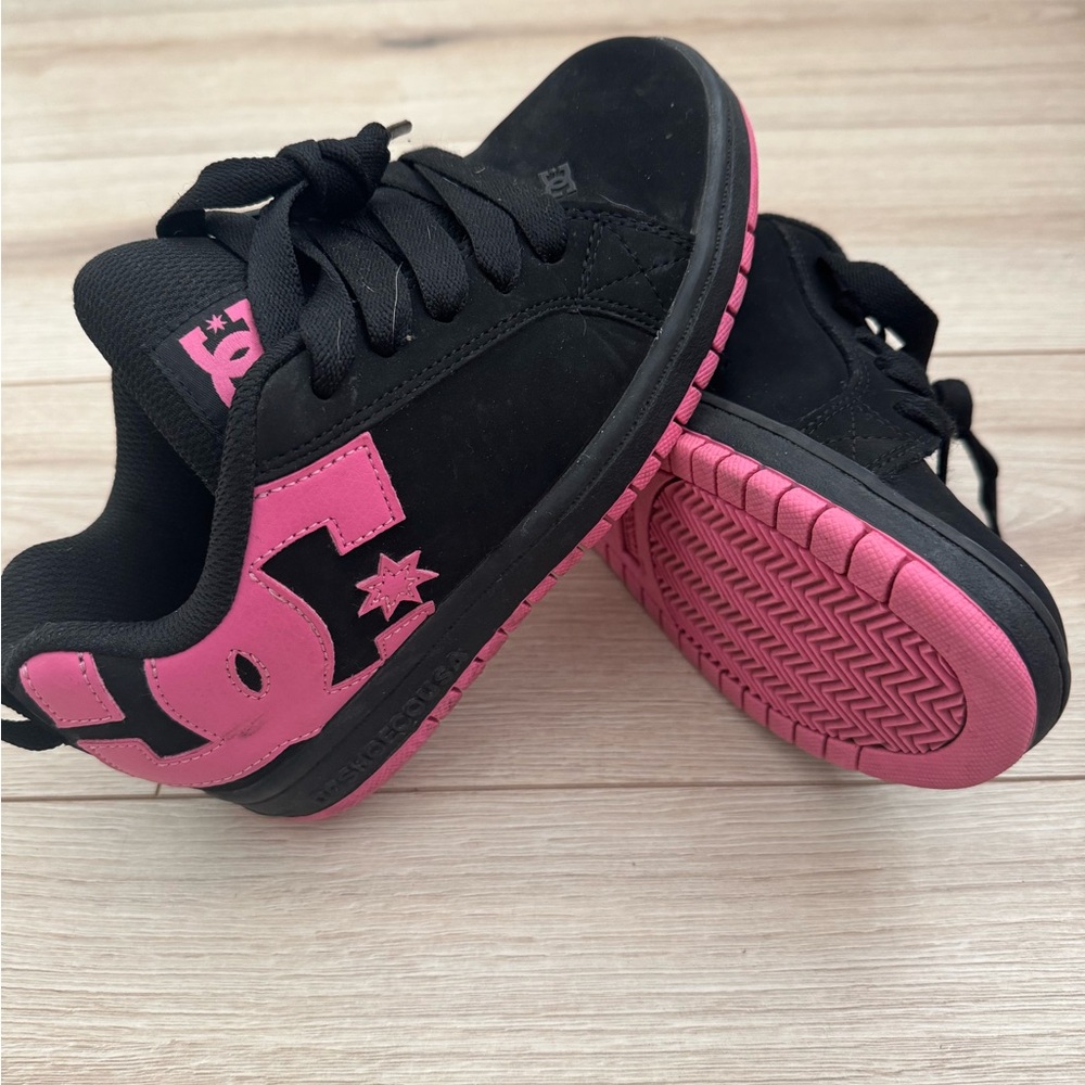 DC Kids' Black and Pink Sneakers